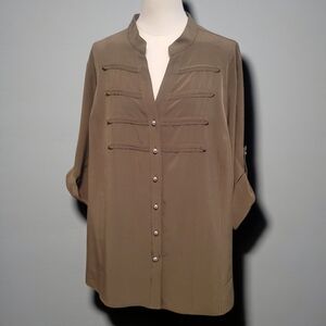Kathy Che - 18/20 Stretch Olive Blouse